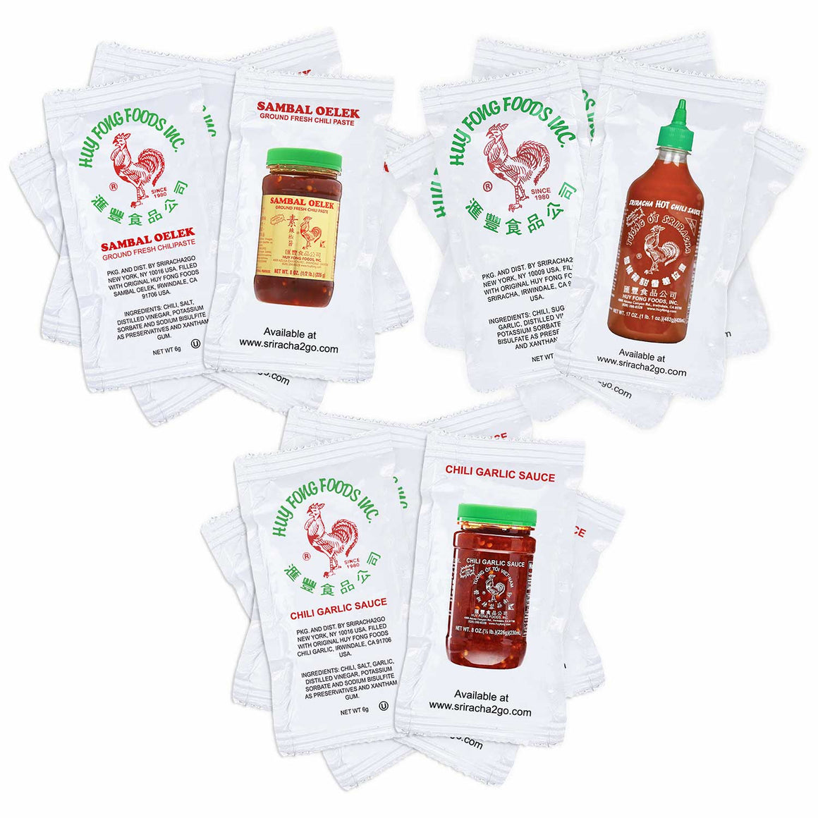 Huy Fong Hot Sauce Packets Variety Pack