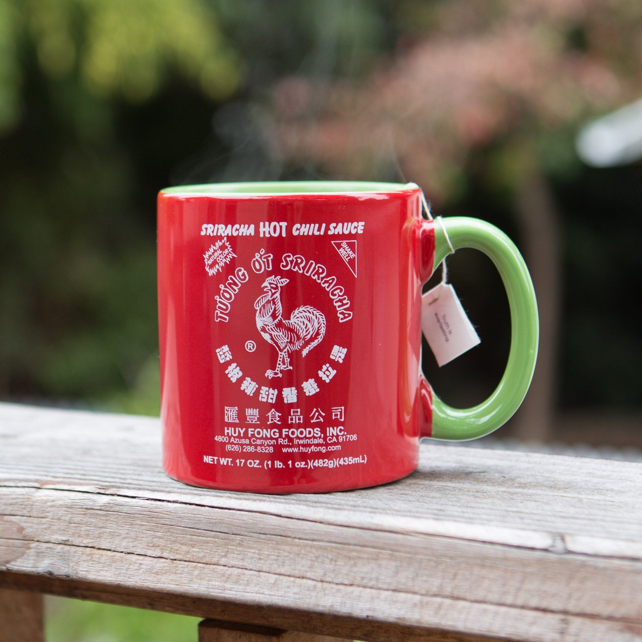 Large 590ml Sriracha Hot Sauce Red And Green Ceramic Mug